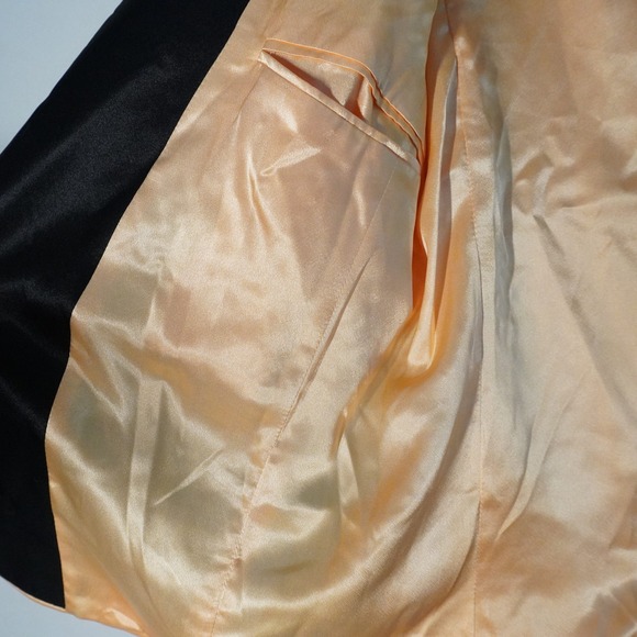 Any Old Iron Nashville Satin Blazer XL Orange Peach Black Collar Stage Elvis - Picture 14 of 14